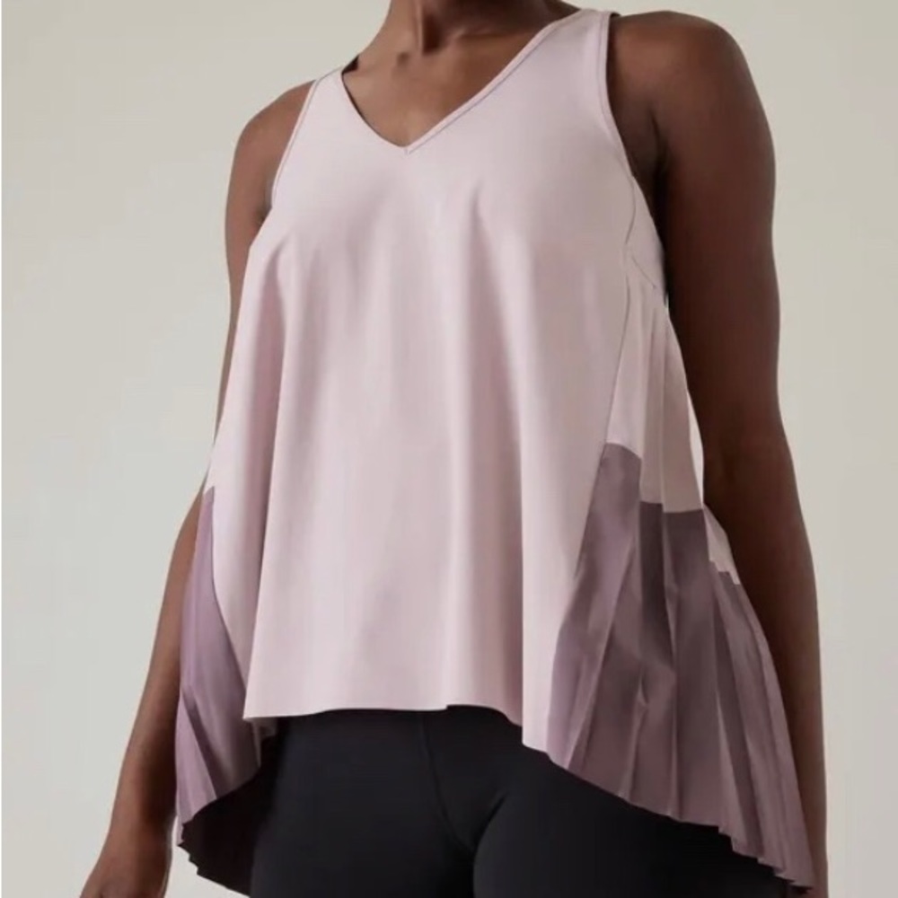 Athleta Sz Small Swing Forward Tank Pink Mauve Sleeveless Athletic